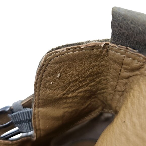 Lucky Brand Loreniah Suede Buckle Booties 8.5M Leather Heeled Ankle Boots - Picture 12 of 16